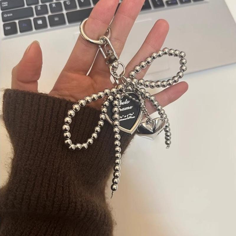 Κορεατικά Στυλ Στολίδι Τσάντας Υπέροχο Κλειδοθήκη Καρδιά Κρεμαστό Σακιδίου Τσάντα Χειρός Στολίδια Φιόγκοι Κλειδοθήκες Μόδα Κλειδοθήκες