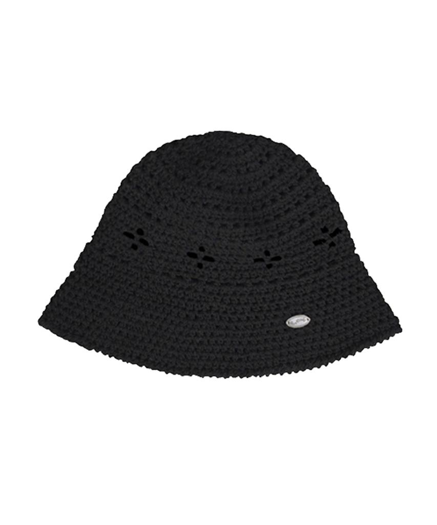 Seullouseulloulli Lily Handmade Crochet Bucket Hat _ Black