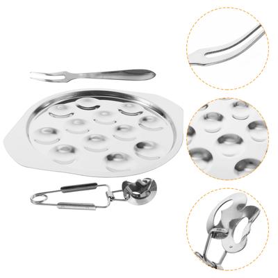 Tablett Kasserollen Muschel Kochwerkzeuge Schnecken Metallplatte Schalentiere Barbecue Schnecke Stahl Gericht Silber