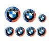 Na Logo 50. Rocznicy BMW 82 mm + Emblemat Tylny 74 mm + Dekielek Piasty Koła 68 mm + Naklejka na Kierownicę 45 mm Nowość 2025 7 Sztuk Emblemat na Maskę Przednią