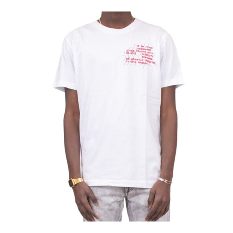 OFF WHITE SS20 T Shirts Men's White Crew Neck Moderate Straight Fit OMAA027S201850060188