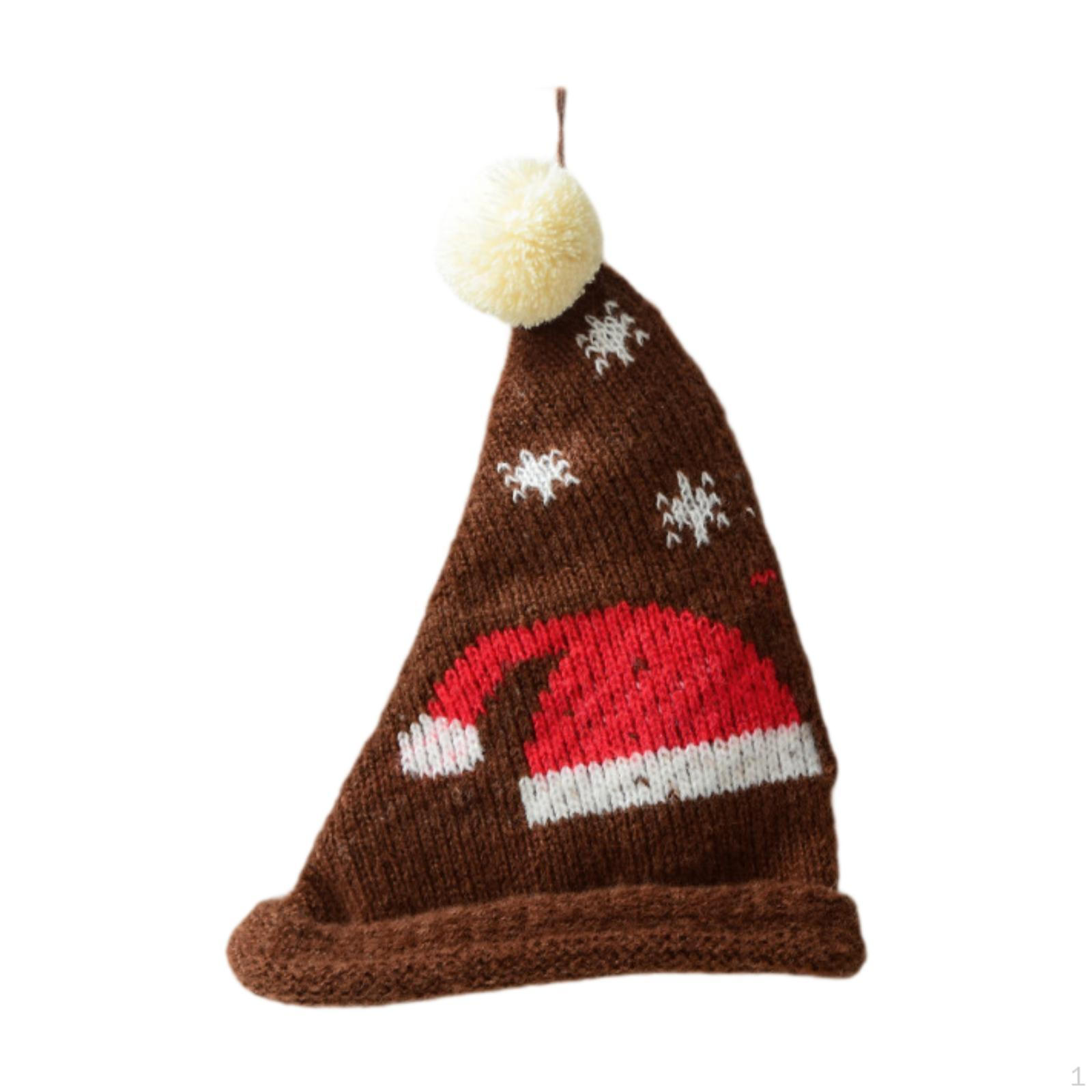 

Мини-рождественское украшение шапка вязаная вязаная модная декоративная шапка Санта-Клаус на весну Deep Color Coffee