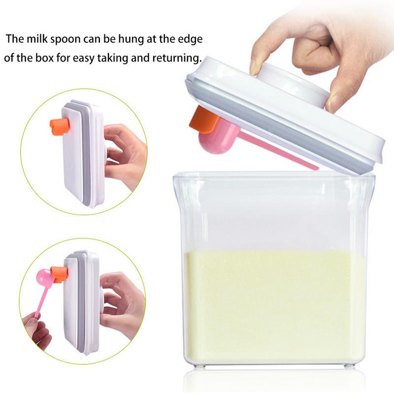 Caja de Almacenamiento de Leche en Polvo Frutas y Alimentos Para Beb/és Para Almacenar Leche En Polvo 1.7L Caja Port/átil de Leche en Polvo,Sellado Caja Transparente Leche en Polvo