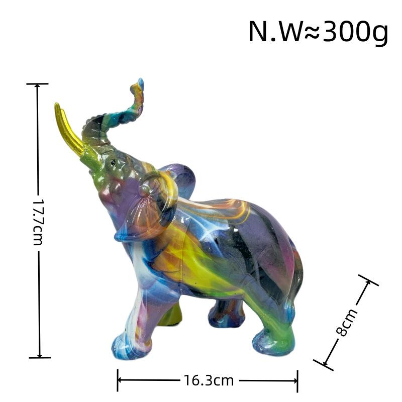 European and American Creative Colorful Elephant Ornaments Home Living Room Wine Cabinet Entrance Decoration Decoration Resin Crafts
