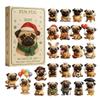 Christmas Advent 2025 24 Days 2D Acrylic Dog Xmas Tree Decoration Pug Tree Ornament Countdown Calendar
