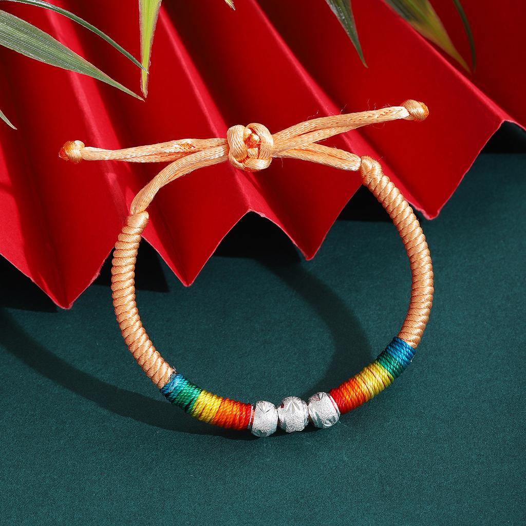 Colorful Rope Beaded Ethnic Style Hand-Woven Hand Rope, Tibetan Light Luxury High Sense Adjustable Fashion Jewelry Women