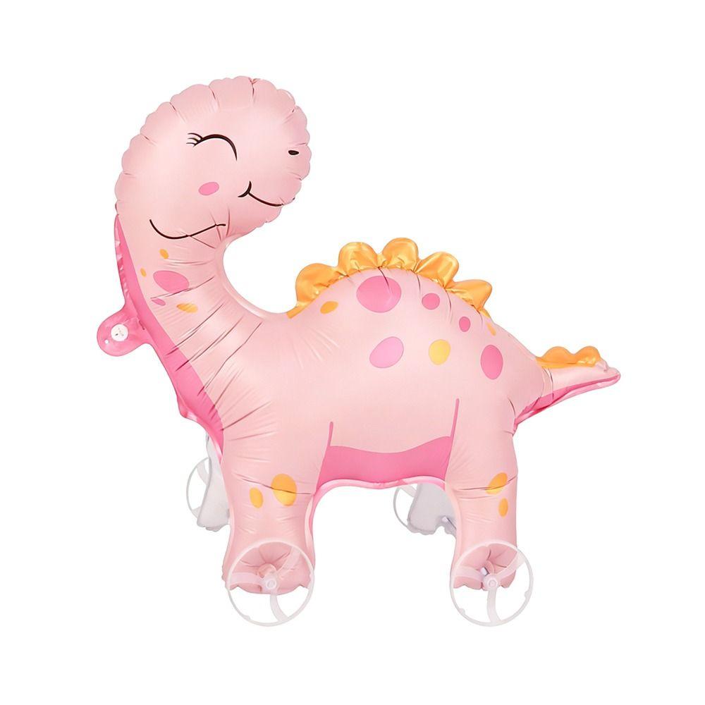 4D Dinosaur Balloons With Wheels Drawing Foil Standing Foil Balloons Animal Balloon Foil Balloons With Wheel