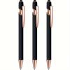 1pcs Black Beautiful Cute Ballpoint Pen, With Stylus Pen Tip, Black Ink, 2 In 1 Metal Pen, 1.0mm Medium Tip Smooth Ballpoint Pen