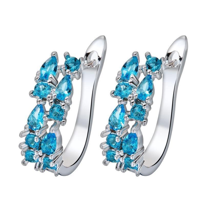 Mona Lisa Crystal Zircon Ladies Ear Buckles, Pop Earrings