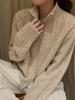 Women's High-neck Loose Knit Cardigan Sweater with Double Zipper – Three-Strand Thickened for Autumn & Winter
