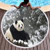 3D Panda Print Round Beach Towel Lovely Panda Beach Blanket Soft Microfiber Sand Free Absorbent Towel for Camping Outdoor Picnic