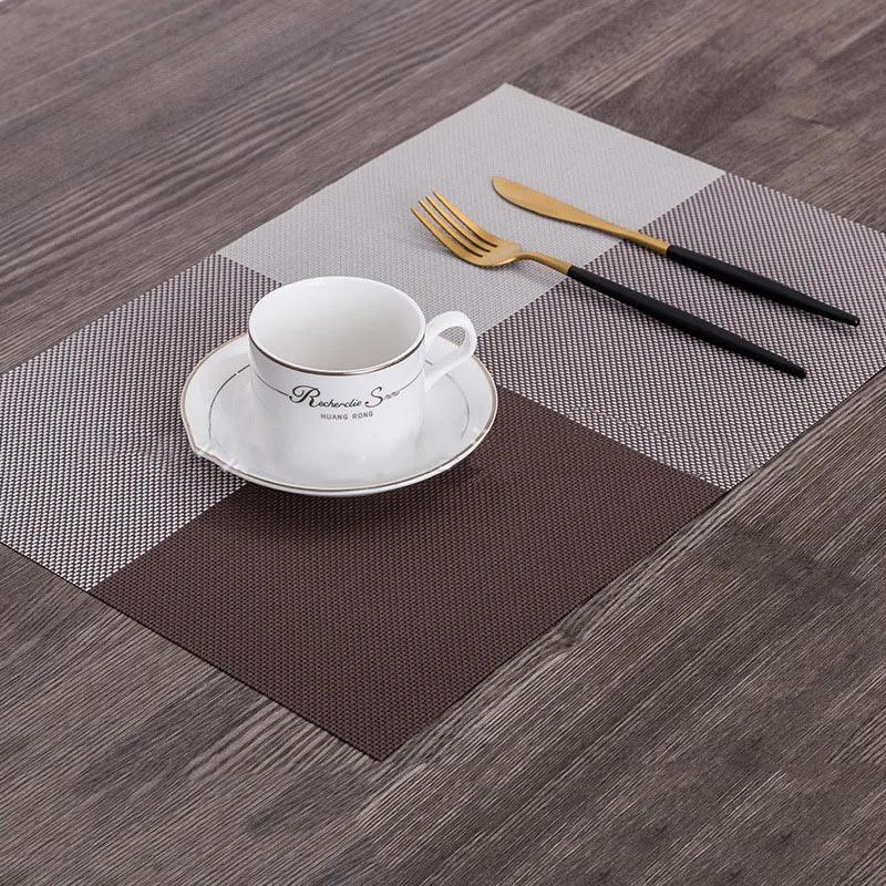 4/6/8/10Pcs Table Placemats PVC Non-slip Placemat For Dining Table Weave Mats Cup Coaster Kitchen Accessories Home Decor