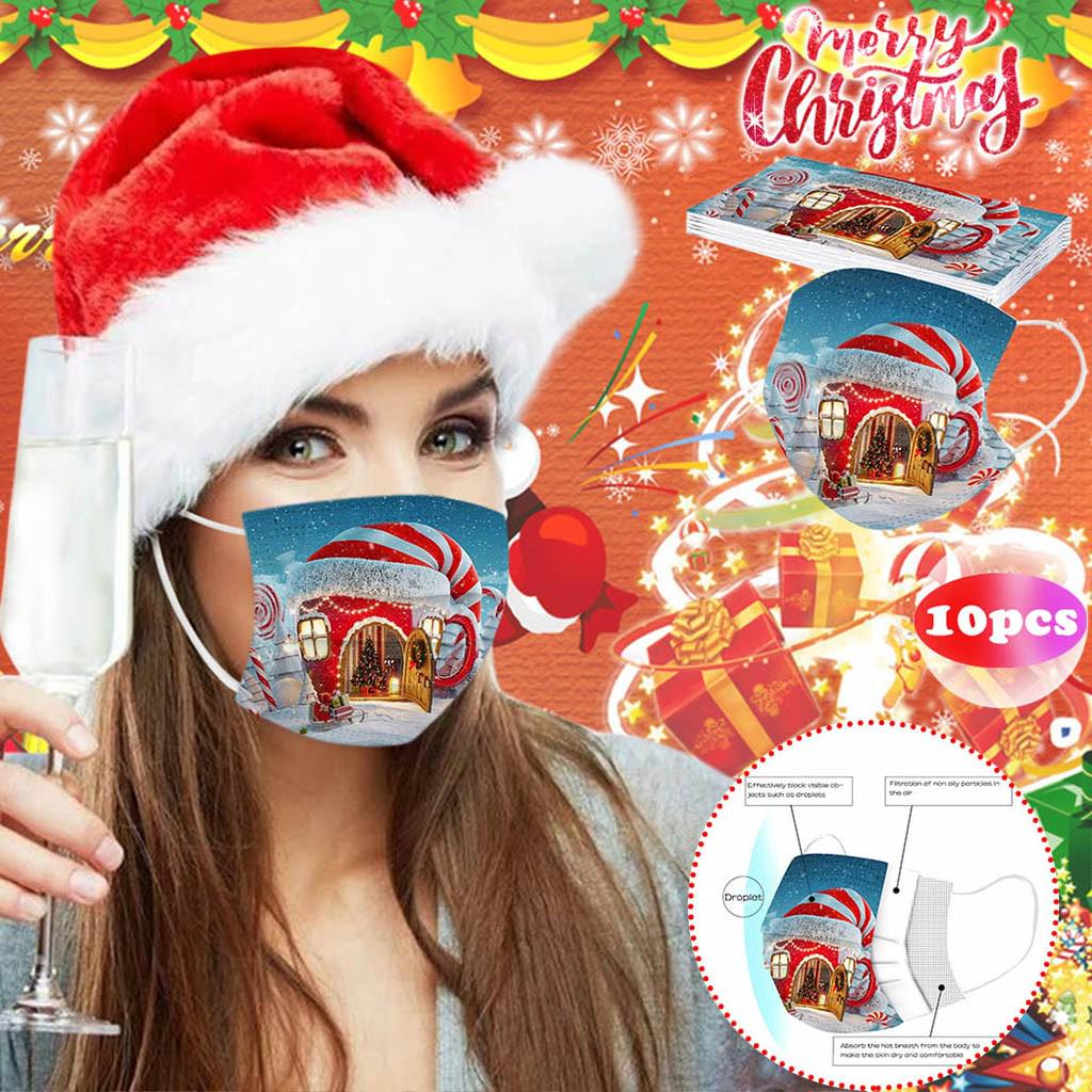 Hochwertige Einwegmaske für Erwachsene, industriell, 3-lagig, Ohrbügel, 10 Stück