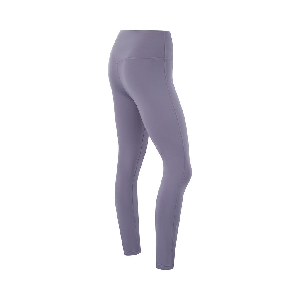 Li-Ning High Waist Warm Fleece Knitted Sports Pants Women Bottoms Dark-Gray Purple AKLU908-1
