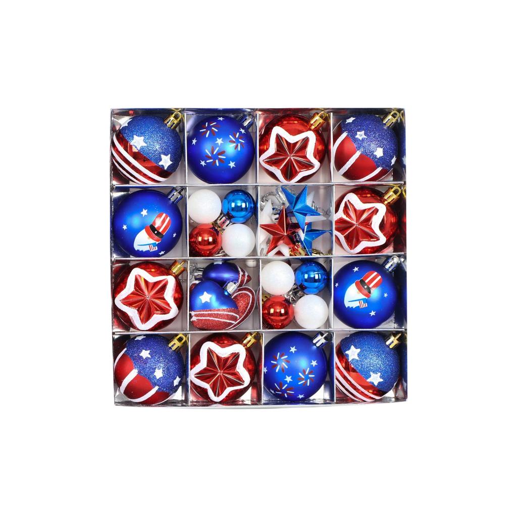 Independence Day Decorations Set 3D Hanging Ball Ornaments for 4th of Party Decor, Red Blue