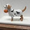 Halloween Decor with Dog Holding Pumpkin Bowl for Tabletop, Shelf, Mantel, Party & Festive Home Display (1 Piece)