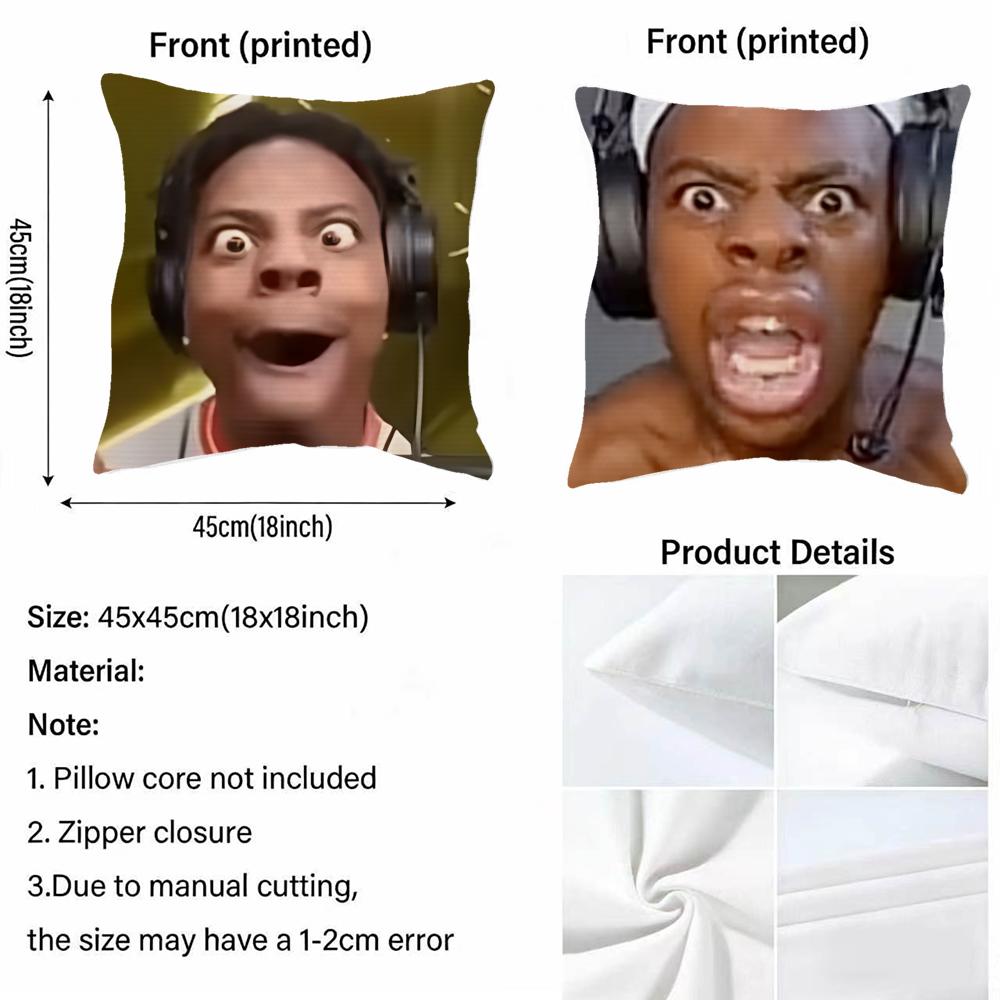 Funny Anchor Ishowspeed Cushion Cover Natural Linen Pillowcase Set, All-In-One Decor For Sofa, Bedroom & Chair