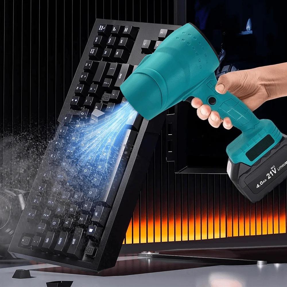 Electric Handheld Turbo Jet Fan High Power Blowing Dryer Cordless Dust Blower Cleaning Tool For 18V Battery