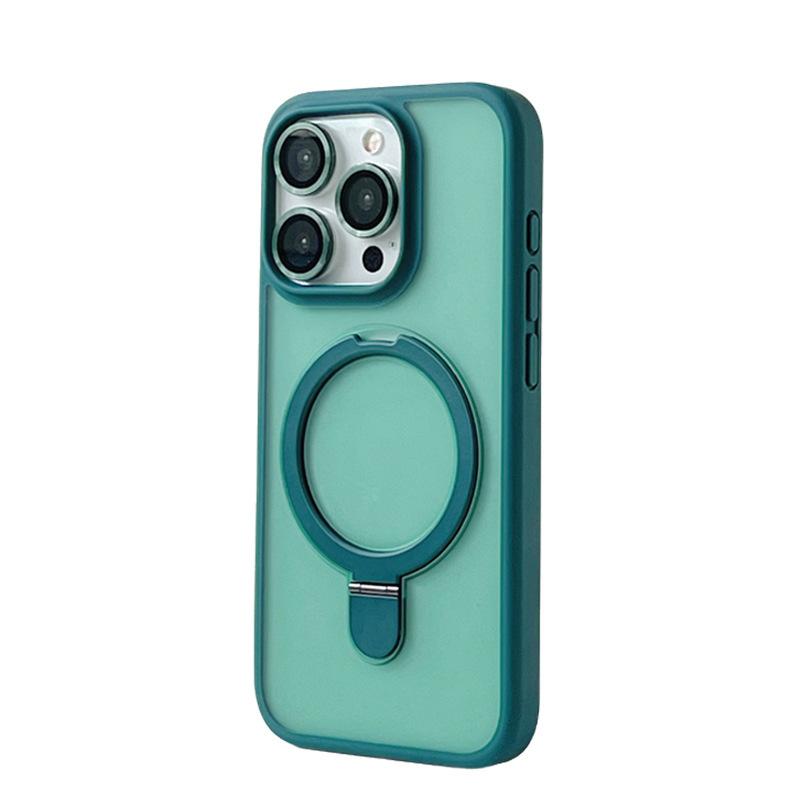 Applicable To iPhone17 Matte Magnetic Suction Bracket Mobile Phone Case Apple 15Pro with Lens Film Protective Case 18