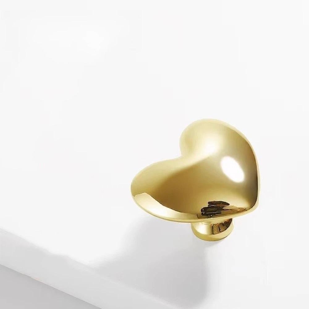 Modern Minimalist Cabinet Knob Brushed Chrome Gold Heart Shaped Knob Single Hole Knob  Bedroom