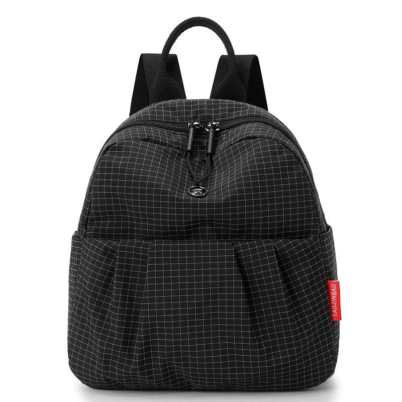Schoolbag Backpack Fashion Plaid Versatile Portable Lightweight Backpack Large Capacity Outdoor Travel Simple Commuter Backpack