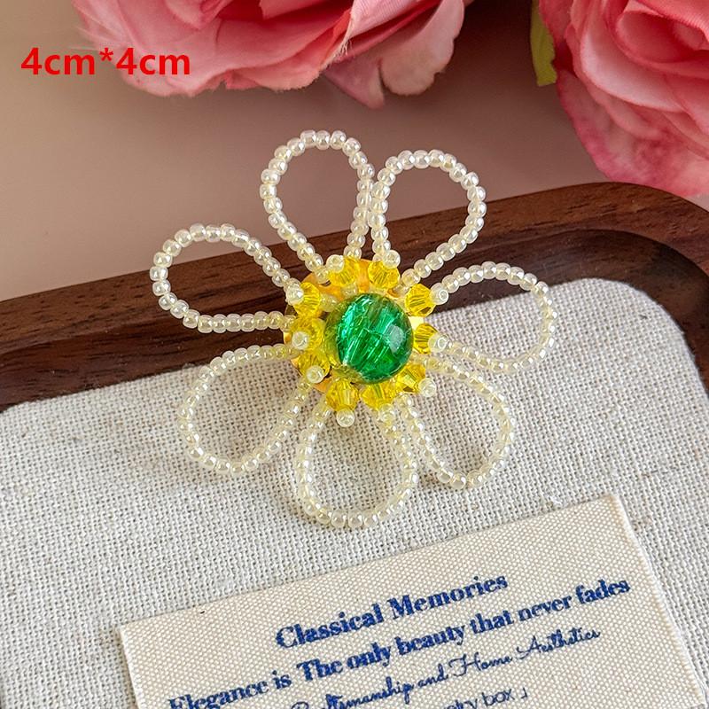 Diy Korean Beaded Flower Shoe Charms Clear Crystal Jelly Shoes Accessories Removable Clips For Sneakers Flats Sweet Decorations