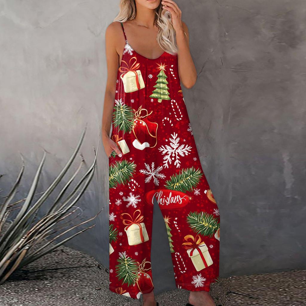 Salopetă de damă imprimată ocazional salopetă ajustabilă cu bretele