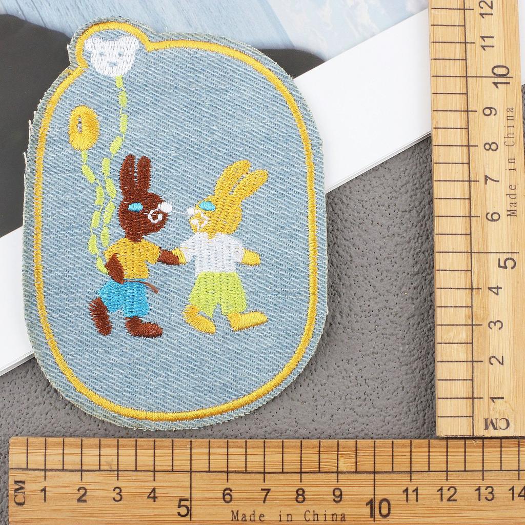 Hot-Selling Cloth Stickers Cartoon Embroidery Stickers Jeans Knee Stickers Ripped Holes Repair Embroidery Label Adhesive Patch Stickers