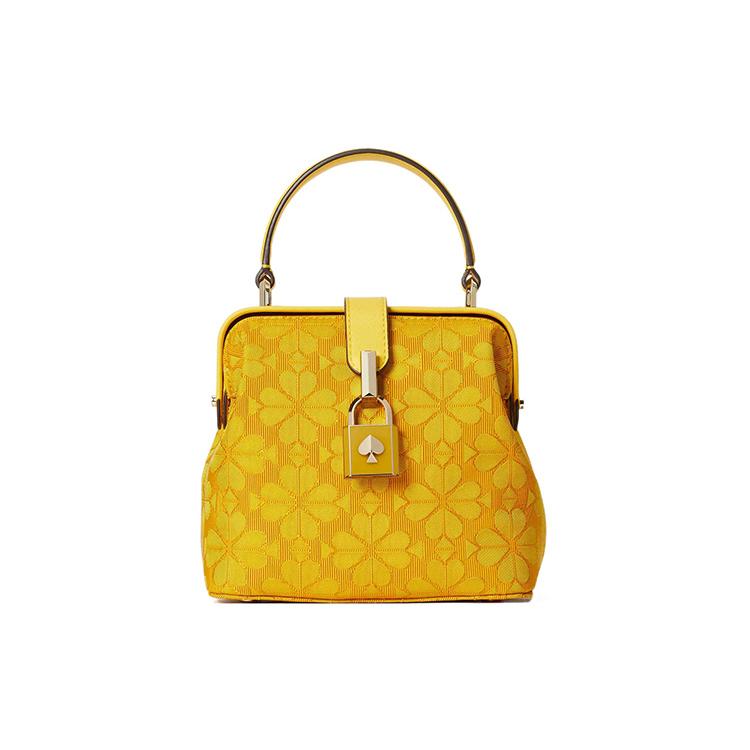 New Kate Spade Locket Leather Portable Crossbody Bag, Shoulder Bag Small Women's Yellow PXRUB217-724