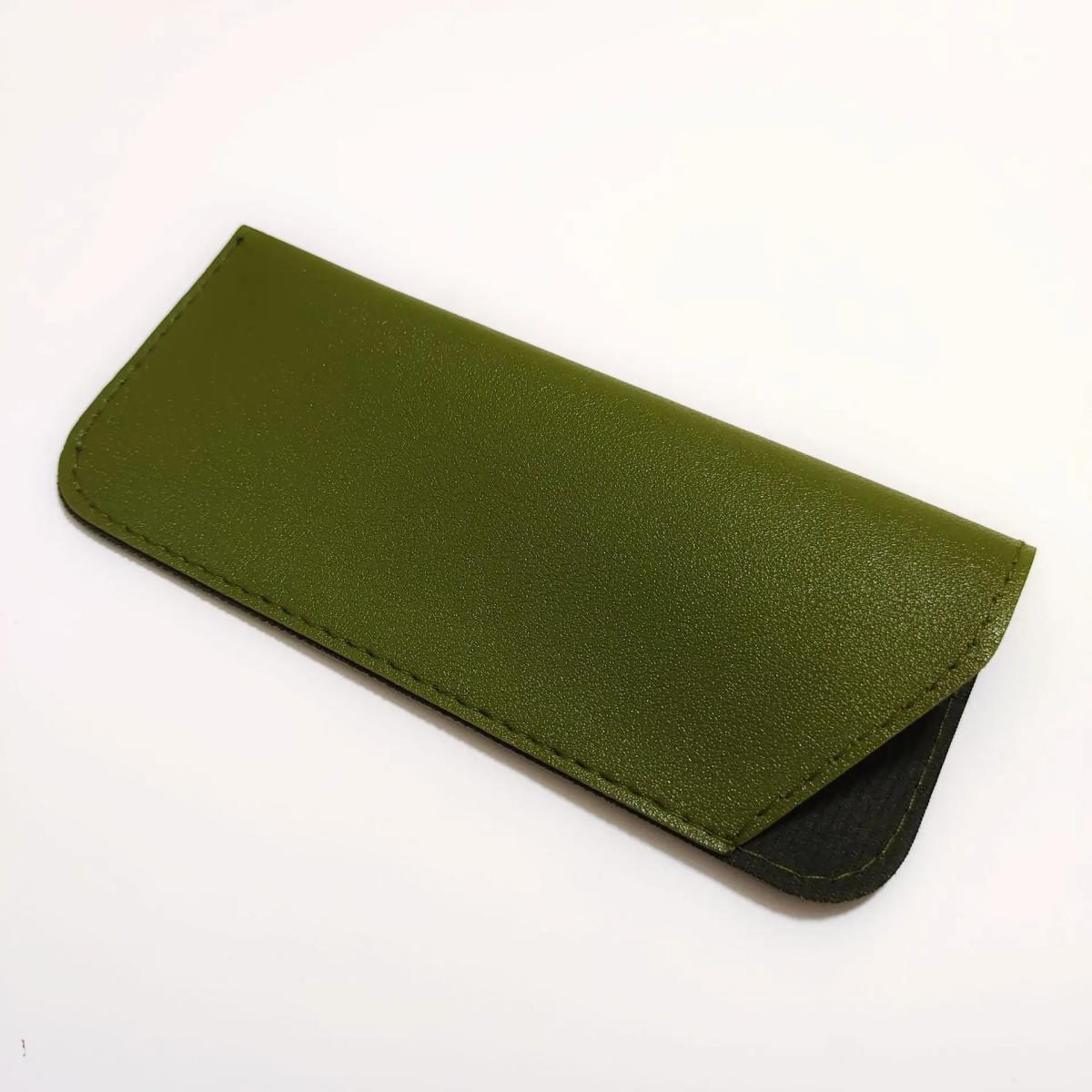 

1 шт. Мягкая сумка для очков, модная ПУ кожаная сумка для очков для чтения, чехол, портативный футляр для очков зелёный