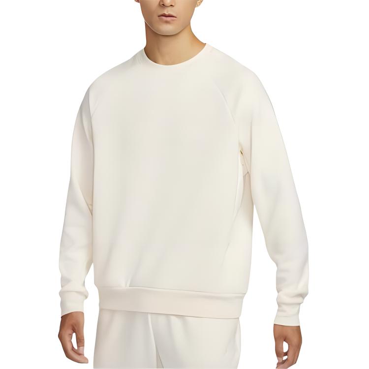 Nike Primary Dri-FIT UV Crew Neck Sweatshirt Men Pale Ivory FZ0972-110 XXL