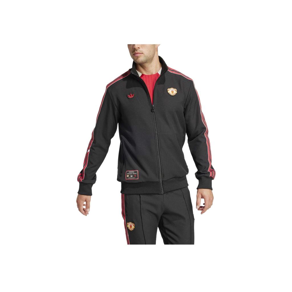 Adidas Originals Manchester Soft Comfortable Zip Collar Long Sleeve Jacket Men Jacket Black JF0358