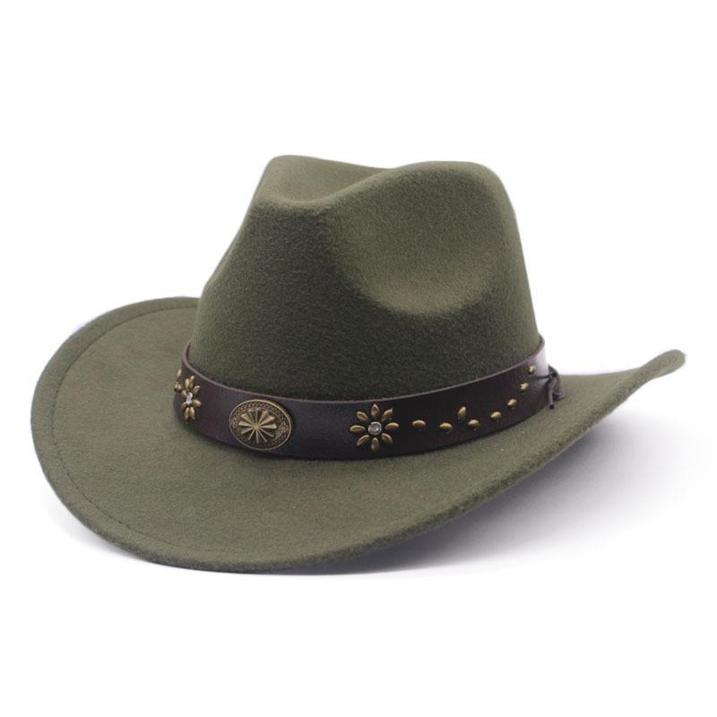 JYL TS DIY  Leather Cowboy Hat Outdoor Riding Cap Faux Leather