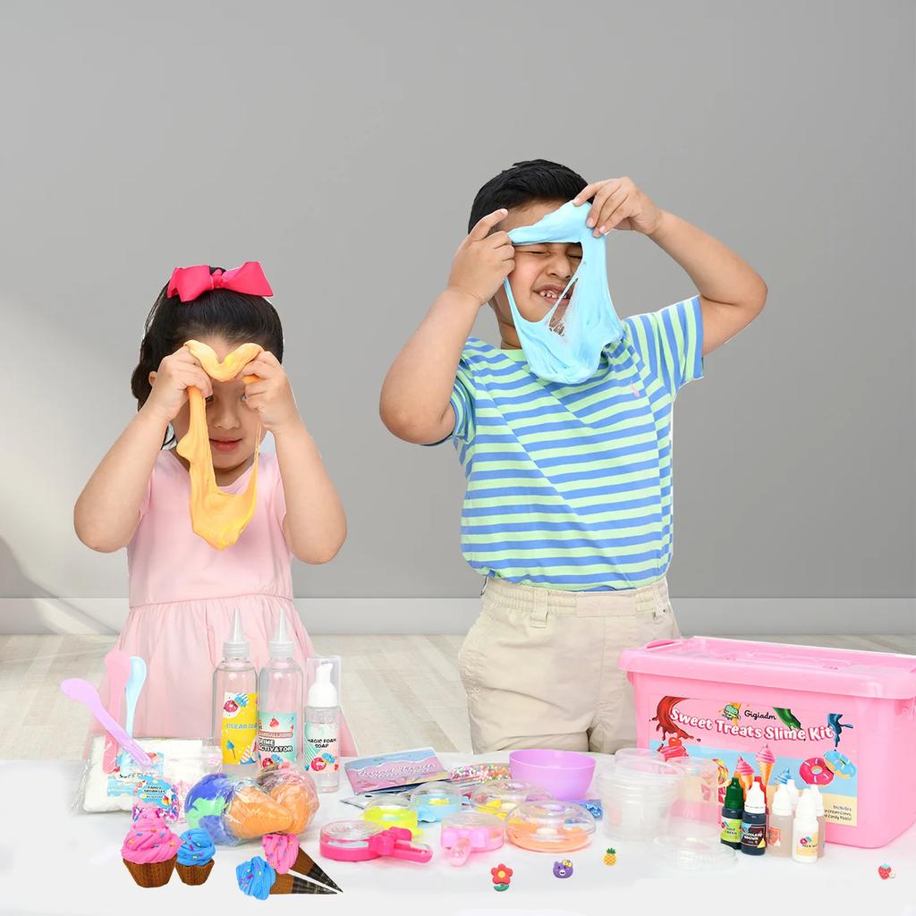 Sweet Treats Ice Cream Slime Kit Safety DIY Squishy Crystal Mud Toy Sensory Toy with Foaming Glue Girls Gifts