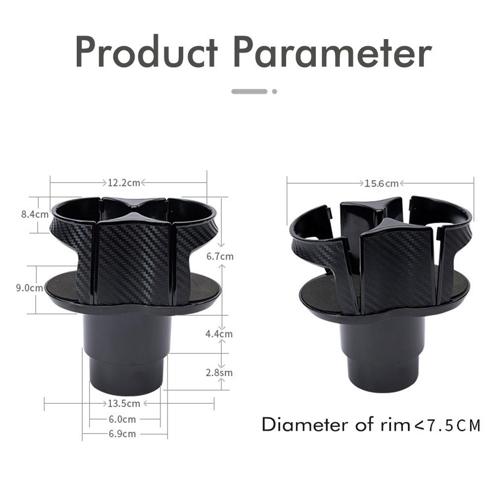 Multi-Functional 2-in-1 Car Cup Holder with Drink Rack Swing-Open Access Design Shock-Absorbing Base Left/Right Adjustable