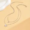 1 Women's Lats Sparkling Double Layer Butterfly Necklace Exquisite Double Layer Collar Chain Jewelry Banquet Party Holiday Gift