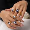 Blue Drip Oil Demon Eye Titanium Steel Ring - Ethnic Tail Ring for Women