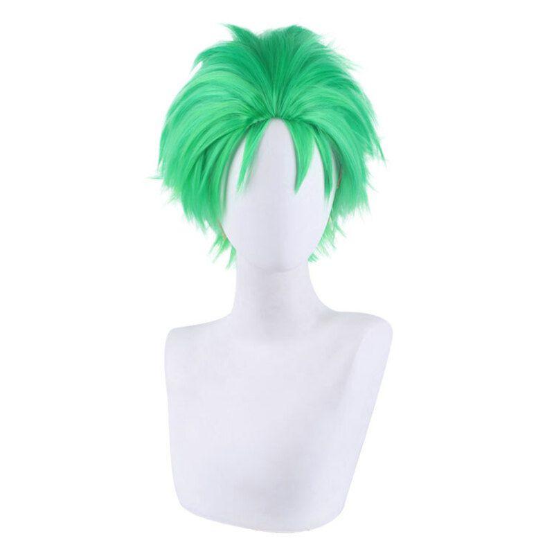 One Piece Roroya Zoro Cosplay Wig Premium Synthetic Silk Fiber Heat Resistant Halloween Costume Prop