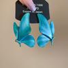 New blue flower fringed earrings, fresh niche design studs, women's summer vacation earrings
