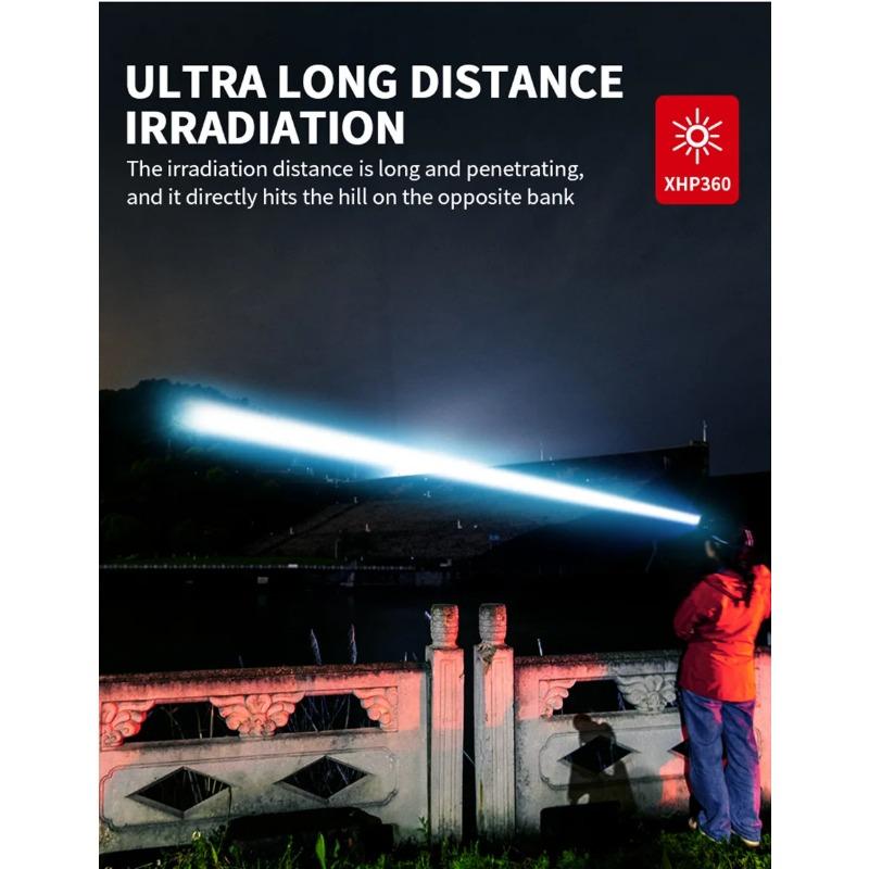 XHP360 High Power Fishing Headlamp USB Rechargeable LED Flashlights Camping Hiking Light Headlight Can Be Used As A Power Bank