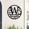 1pc Metal Letter Sign, Surname Family Name Plate for Outdoor Wall, Housewarming Halloween Christmas New Year Gift