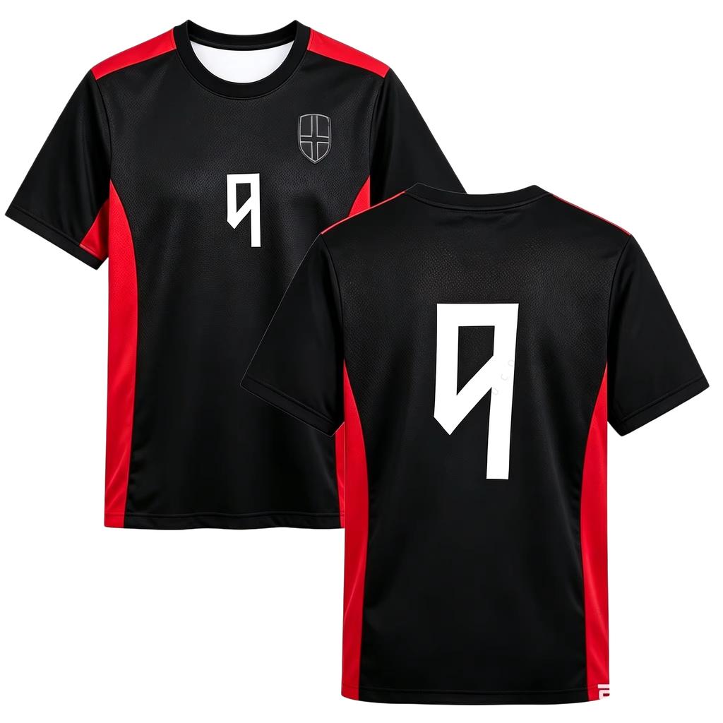 2 Piece New Haaland Norway & Number 9 Fan Football Jersey T-Shirt Family Matching Set Breathable Special Kit for Adults Children