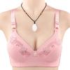 New Breathable Hole Lace Embroidered Underwear Women's Simple Style Bra Large Size Steel Rimless Underwear Women