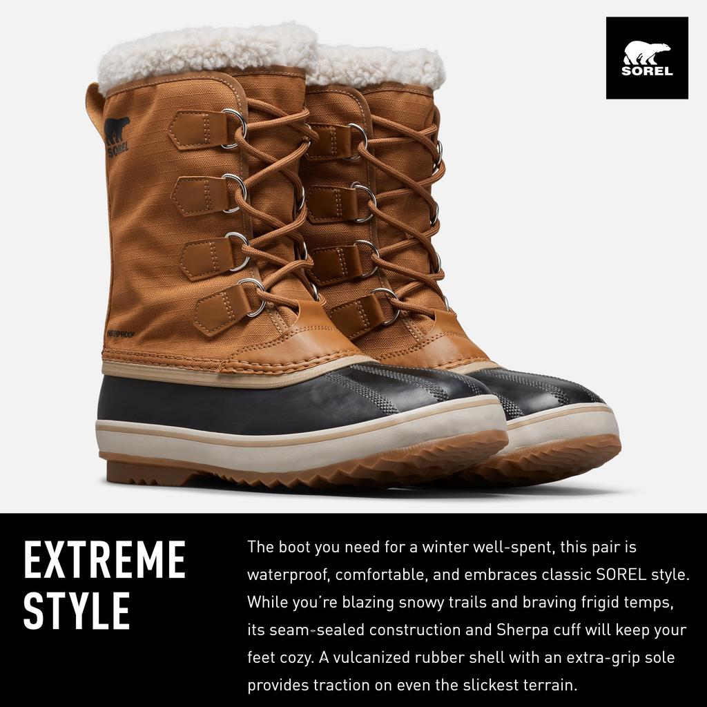 SOREL 1964 Pac Nylon Winter Snow Size 9 Men's Boots, Camel/Brown/Black,