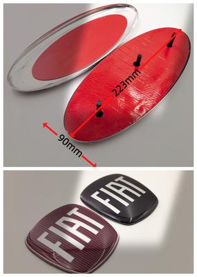 BQYI9 forFiat Car Front Hood Emblem Bonnet Badge Rear Trunk Badge Car Front Hood Bonnet Badge 223x90mm Rear Trunk Emblem
