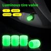 4pcs Luminous Valve Caps Fluorescent Night Glowing Decor Car Motorcycle Bicycle Wheel Hub Valve Stem Cap Styling Car Accessories