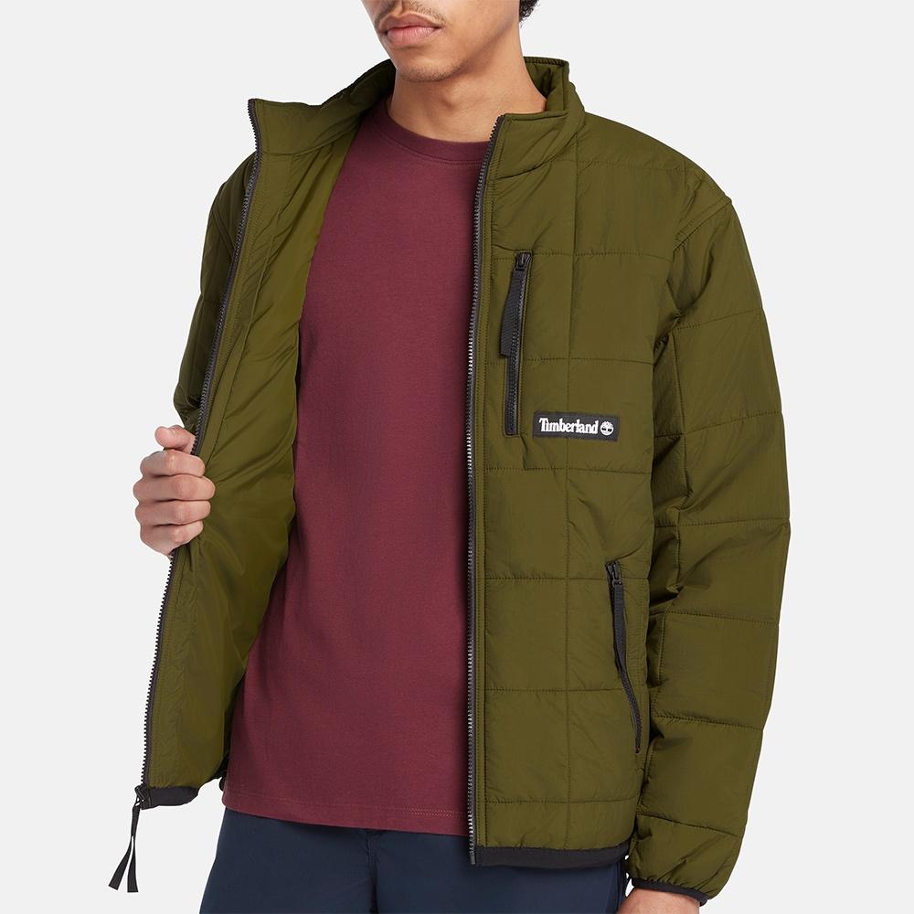 Timberland Solid Color Casual Zip Collar Long Sleeve Cotton Jacket Men Jacket Green A26ZF-302