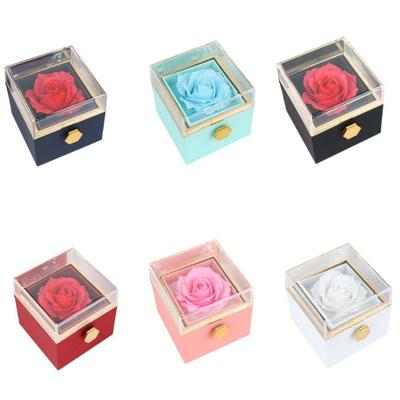 Rotation Rose Jewelry Gift Box Ring Display Jewelry Display Rack Proposal Ring Boxes  Marriage