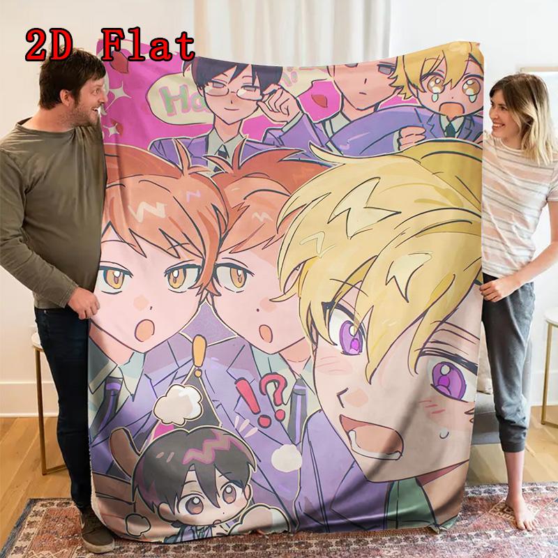 Ouran High School Host Club 2D Flat Pattern Flannel Blanket High quality All Seasons Warmth and Comfort Perfect for Christmas Gifts.MMT0918529
