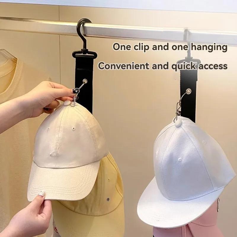 1pc Baseball Cap Storage Organizer with Clips, Eight Clips, Can Hold 16 Hats Hat Rack, Hat Storage Hook Rack